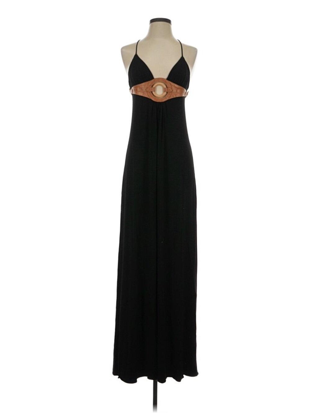 INGWA MELERO Leather Trim Maxi Dress-Small